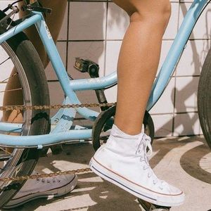 White barely used converse high top